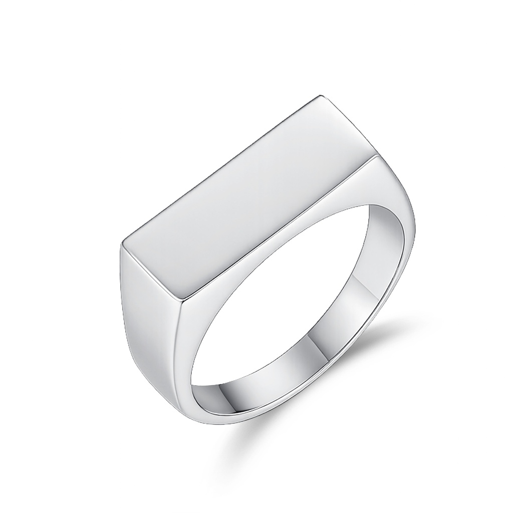 Minimalist Rectangular Stainless Steel Signet Ring for Modern Style