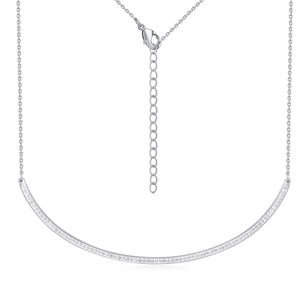 Minimalist Stainless Steel Bar Necklace with Sparkling Crystal Inlay