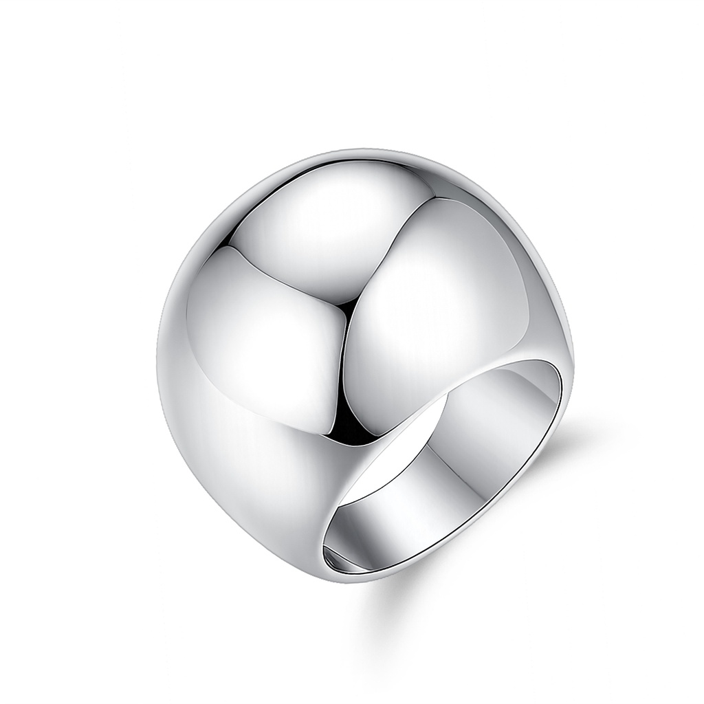 Bold High-Polish Dome Stainless Steel Ring for Modern Style