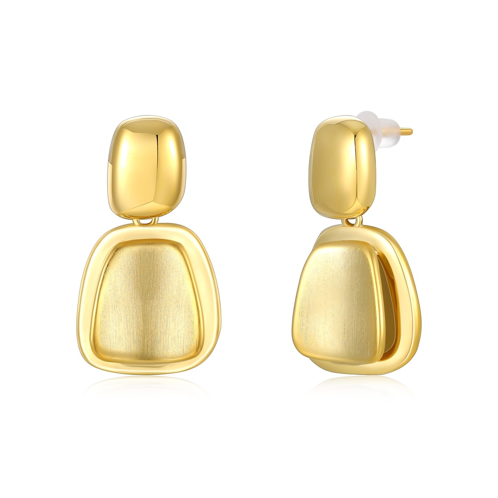 Modern Matte Gold Statement Drop Earrings for Women