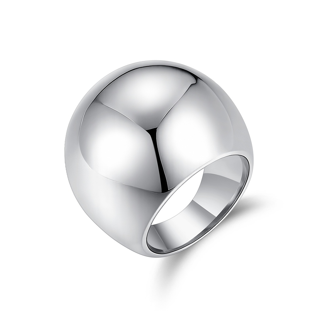 Bold High-Polish Stainless Steel Dome Ring for Statement Style