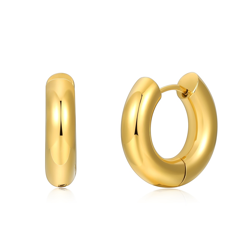 Bold Round Gold Hoop Earrings with Minimalist Polished Design