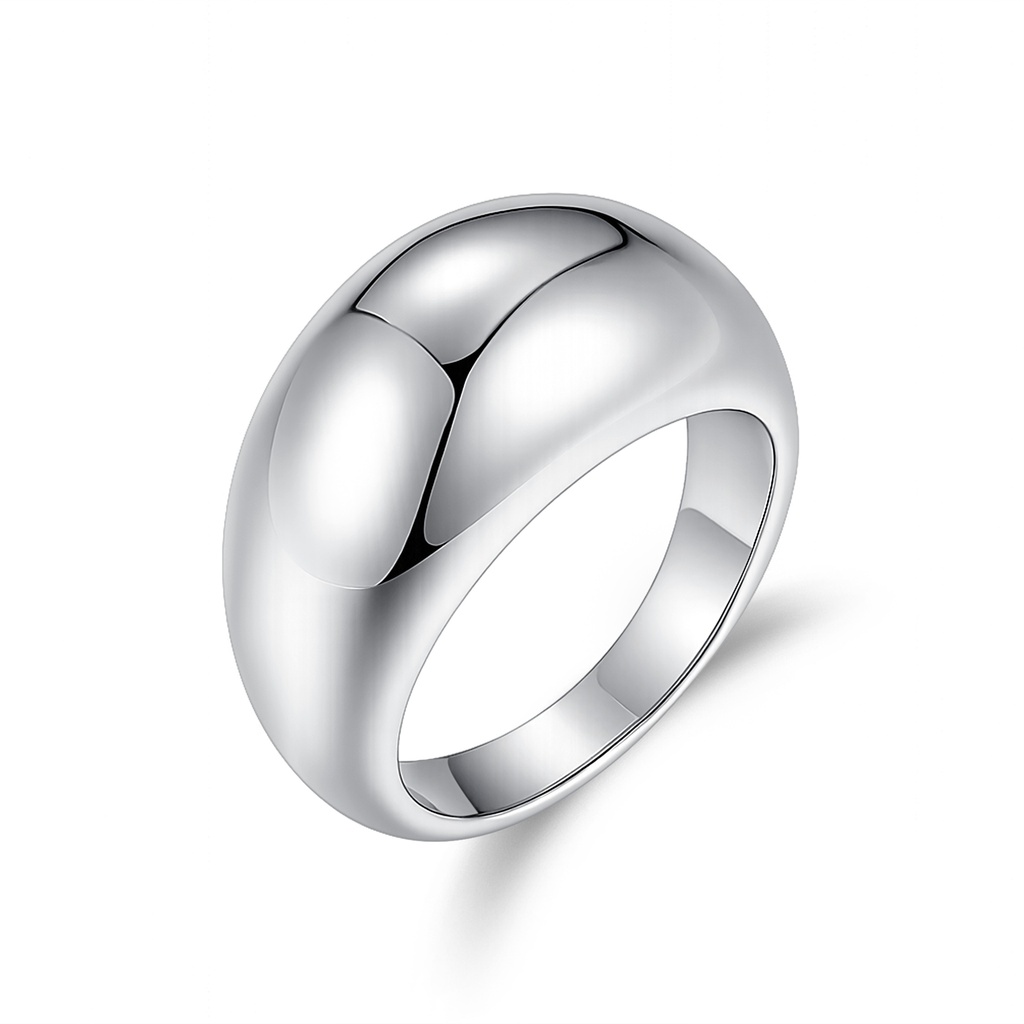 Polished Dome Stainless Steel Ring for Bold Minimalist Style