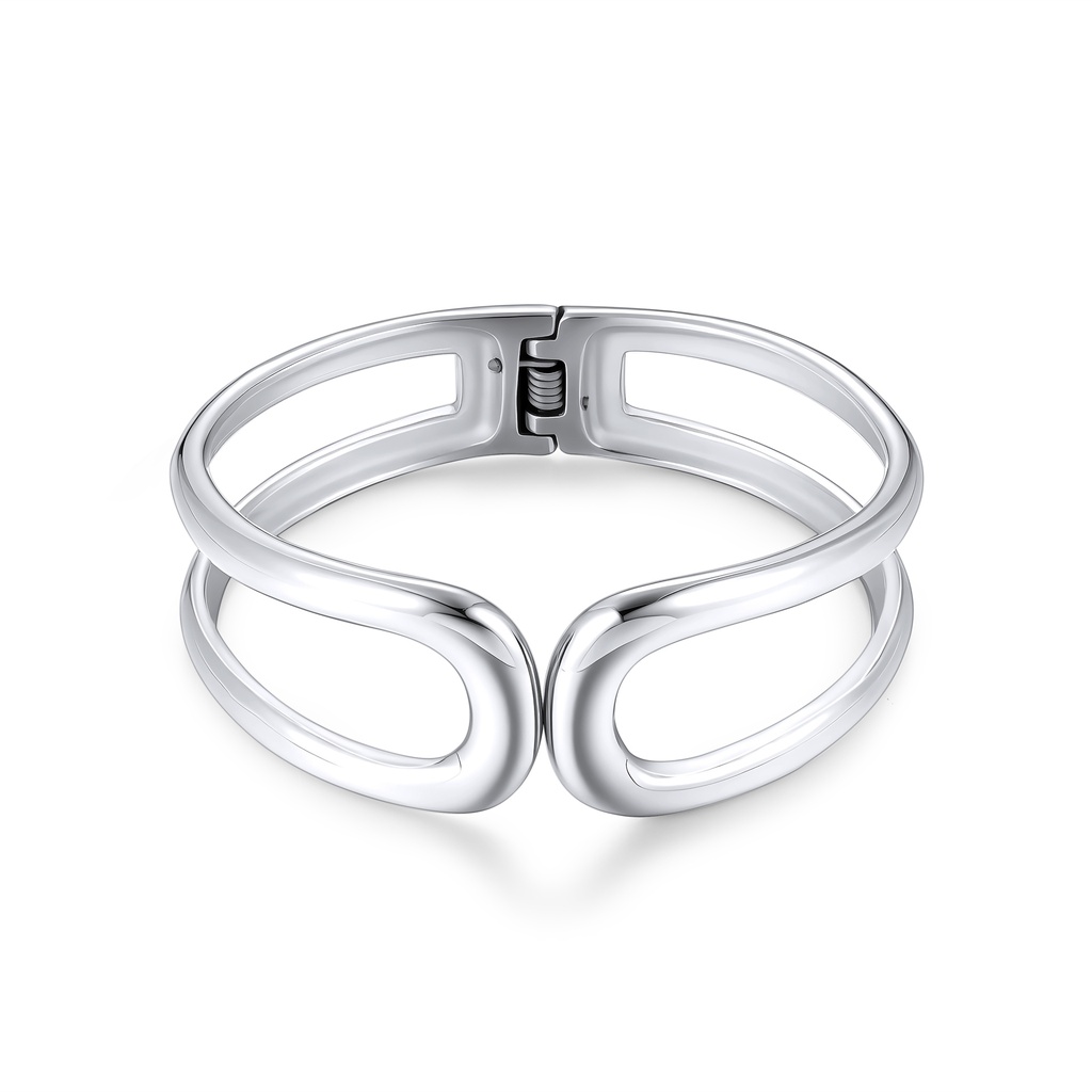 Polished Stainless Steel Cuff Bracelet – Sleek, Modern, Minimalist Statement