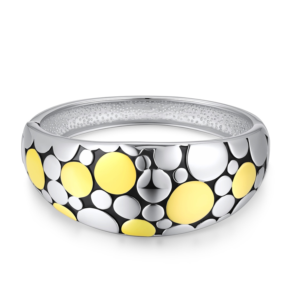 Retro Polka Dot Stainless Steel Bangle – Bold, Bright, Playful Style