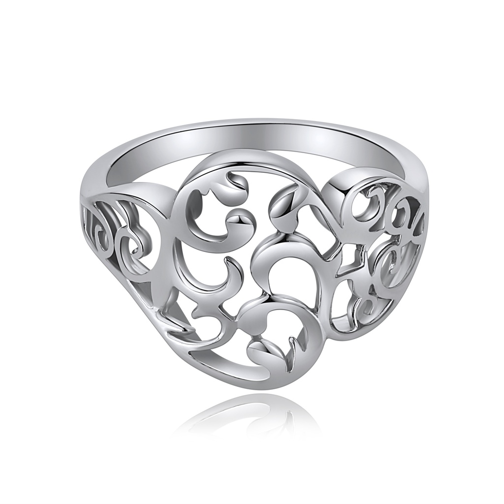 Romantic Hollow Heart Pattern Stainless Steel Ring