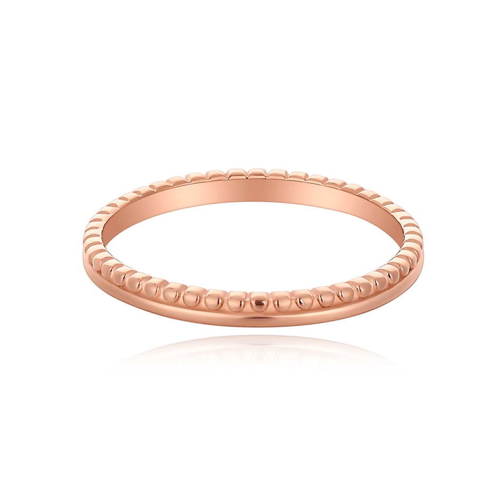 Rose Gold Beaded Stainless Steel Slim Band