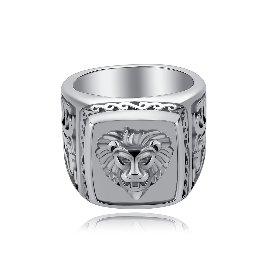 Silver Lion Head Ring – Bold, Regal, Masculine Power Symbol