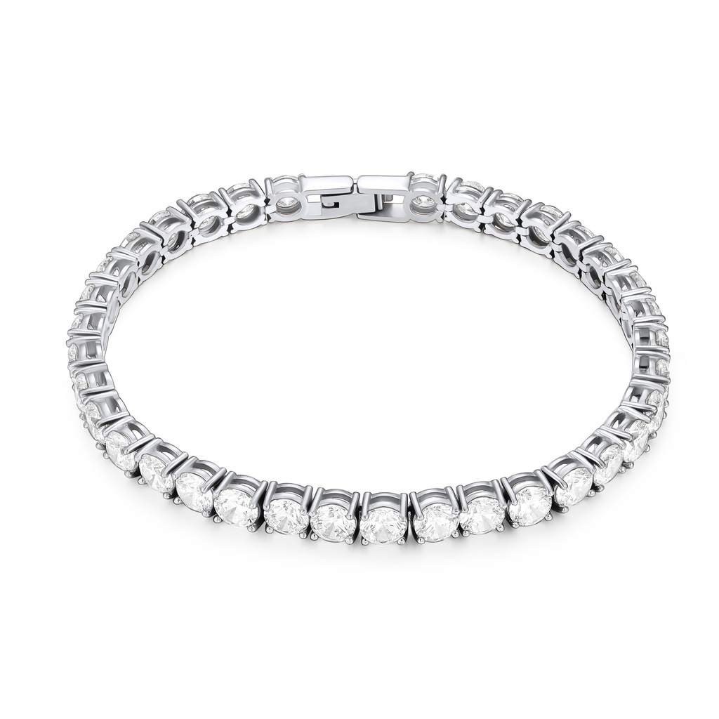 Silver Sparkle Tennis Bracelet With Dazzling Cubic Zirconia Stones