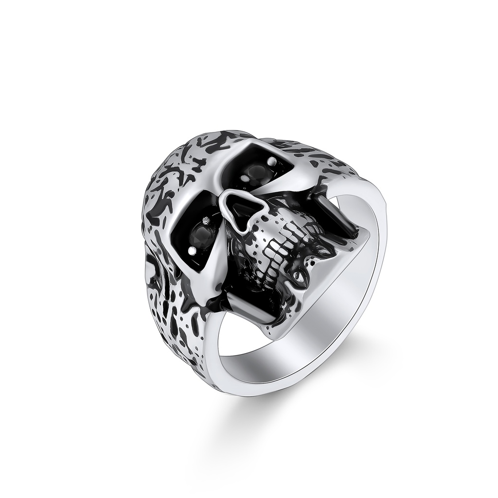 Bold Stainless Steel Skull Ring for Gothic Punk Style