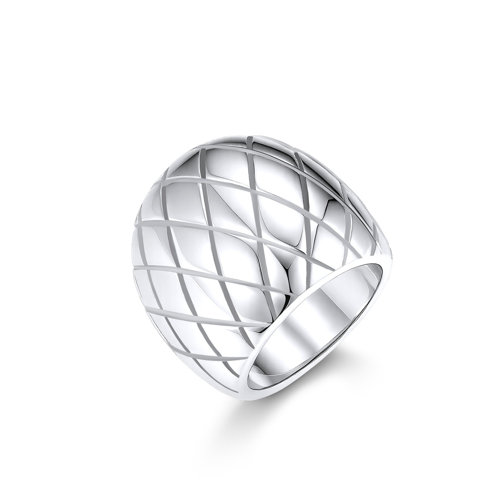 Sleek Stainless Steel Mesh Pattern Ring – Elegant and Modern Design