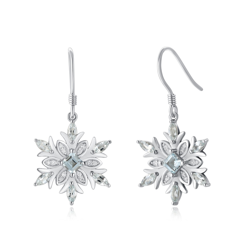Snowflake Crystal Drop Earrings with Sparkling Winter-Inspired Elegance