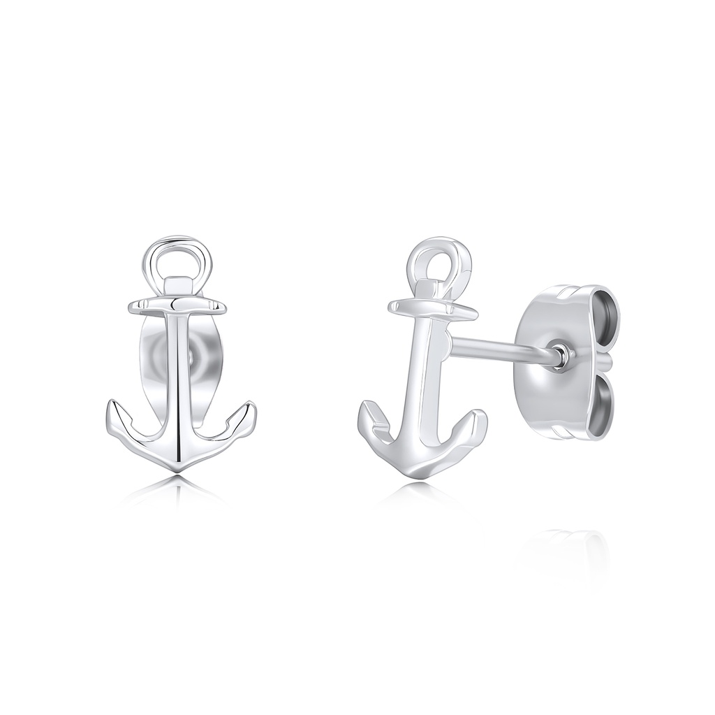 Stainless Steel Anchor Stud Earrings for Nautical-Inspired Everyday Style