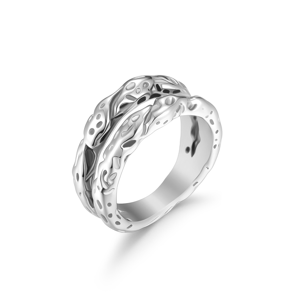 Bold Waves – Stainless Steel Ring of Modern Elegance