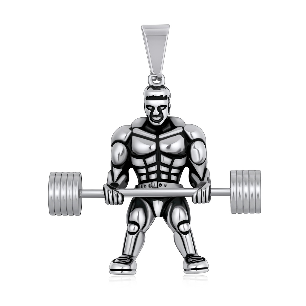 Bold powerlifting pendant for strength lovers and gym motivation wear.