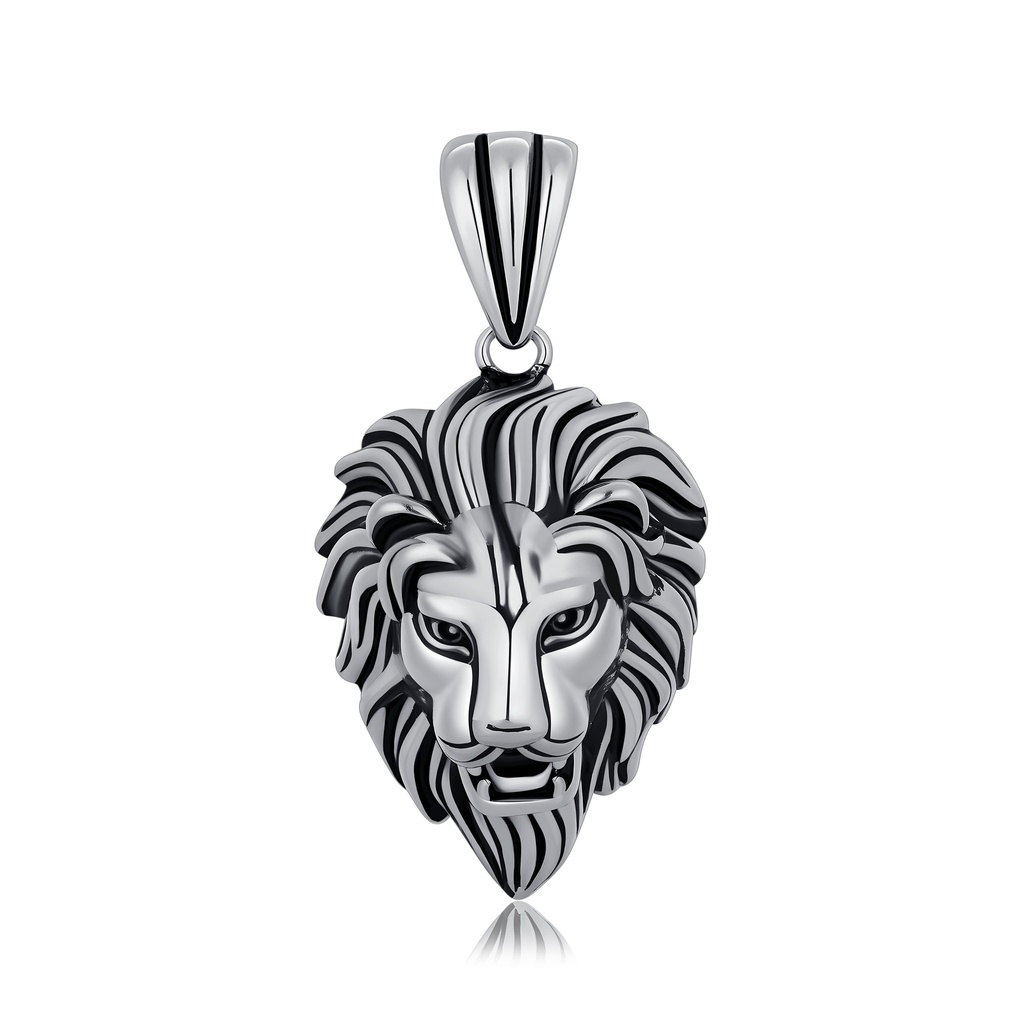 Stainless Steel Lion Head Pendant Necklace for Men Jewelry