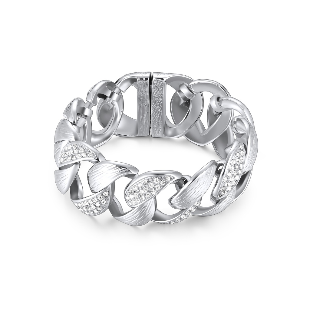 Stainless Steel Pavé Cuban Link Bracelet – Bold, Icy, Timeless Luxury
