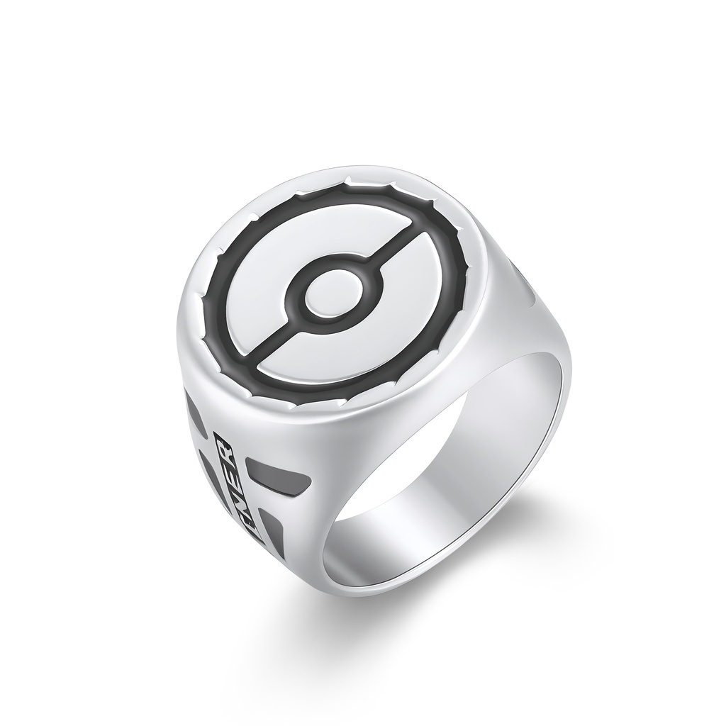 Stainless Steel Retro-Inspired Ring with Bold Geometric Circle Design