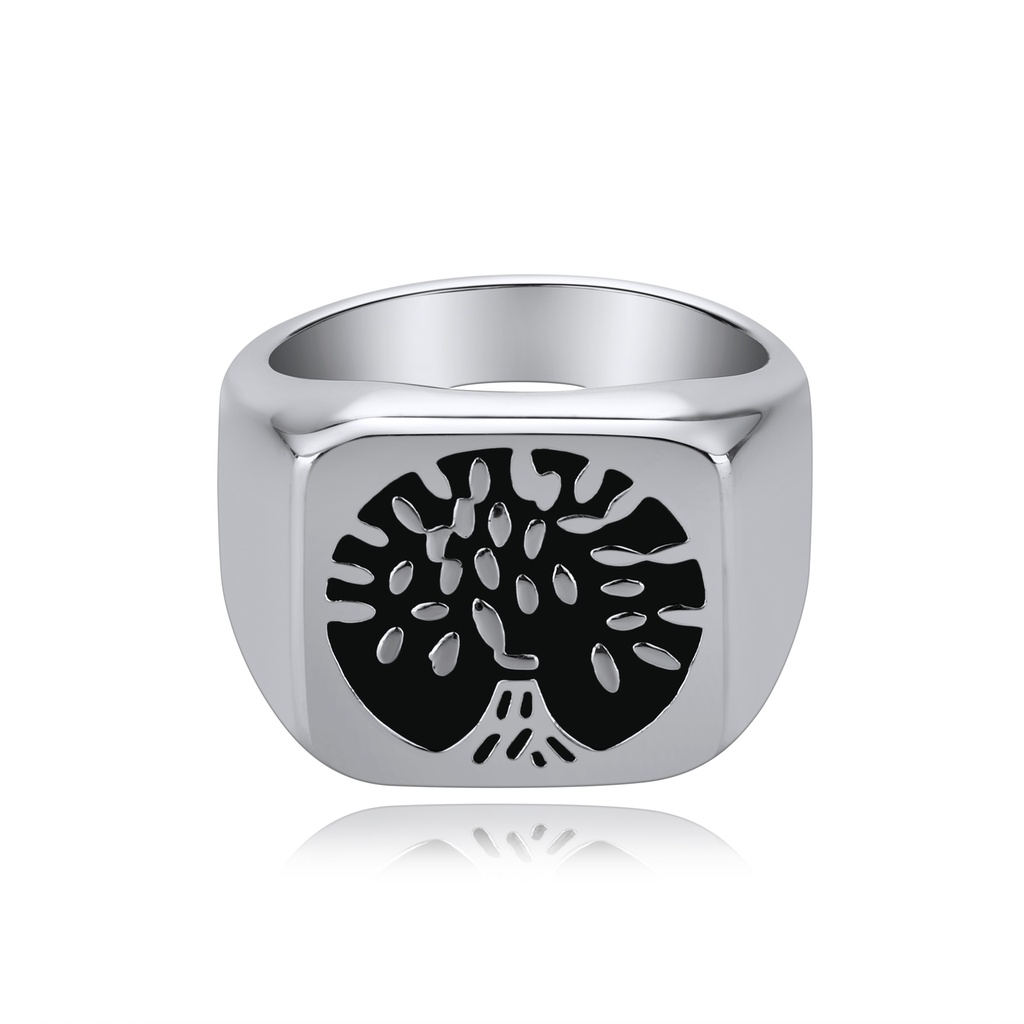Stainless Steel Tree of Life Signet Ring