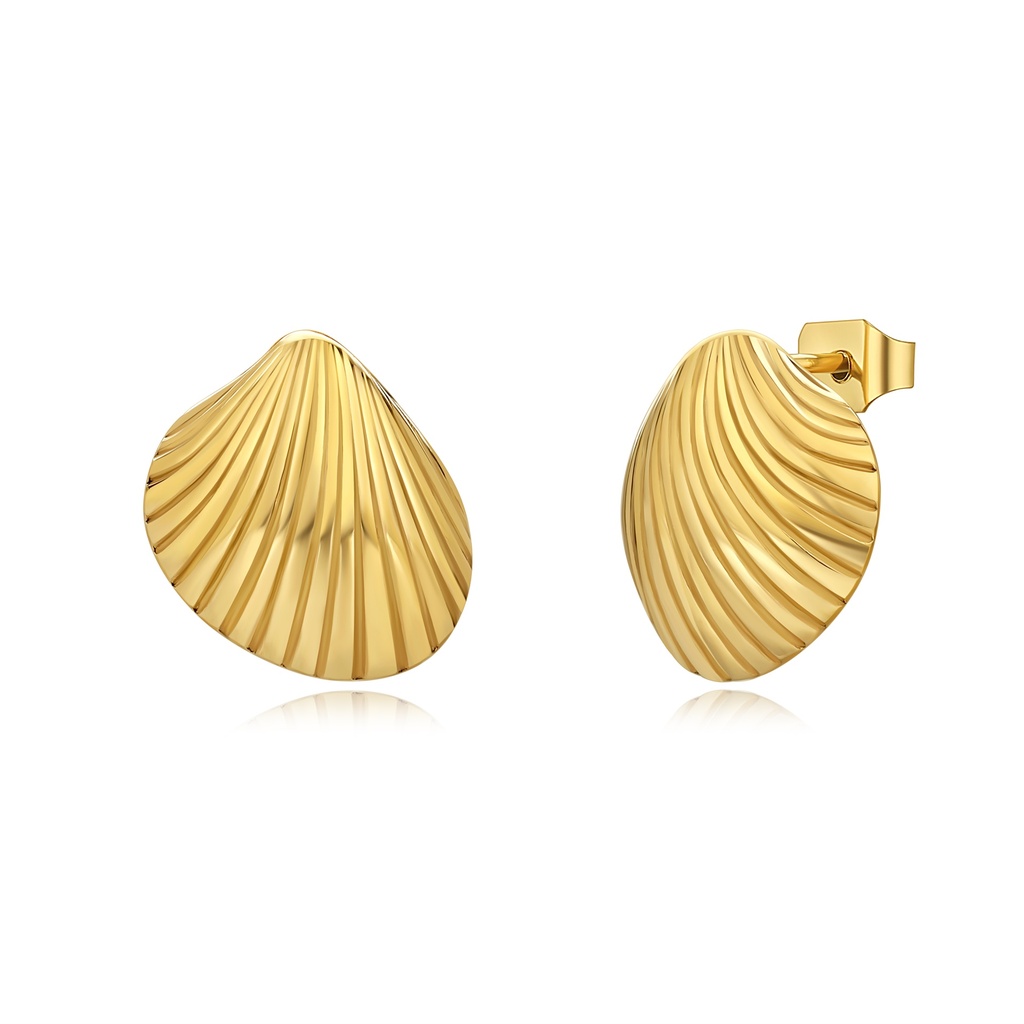 Brushed Heart-Shaped Textured Gold Earrings for Romantic Style