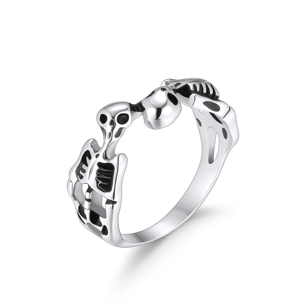 Stylish Stainless Steel Skeleton Ring for Gothic Punk Fashion Lovers
