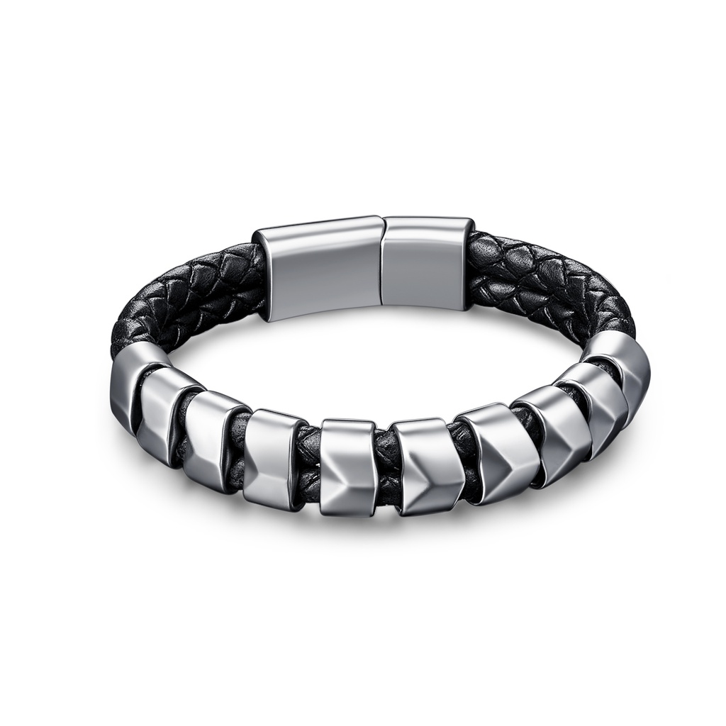 Symbolic serpent-and-sword pendant with polished finish and blue gem.