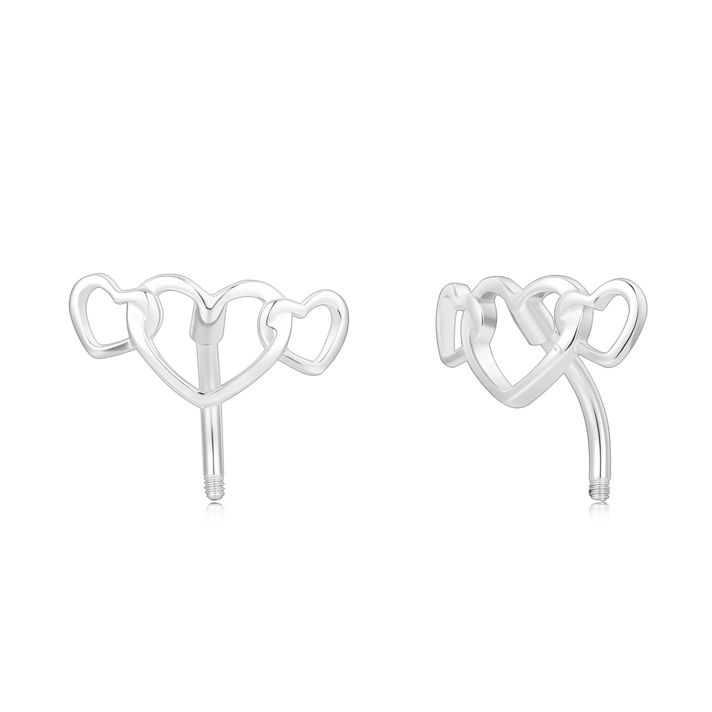 Triple Heart Stainless Steel Ear Studs for Romantic Everyday Wear