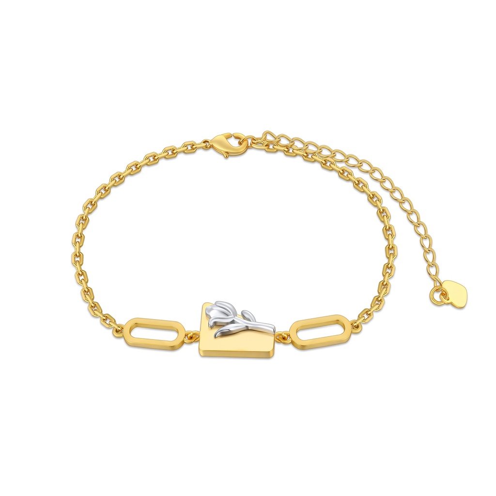 Tulip-Inspired Gold Bracelet Symbolizing Elegance and Growth Through Books