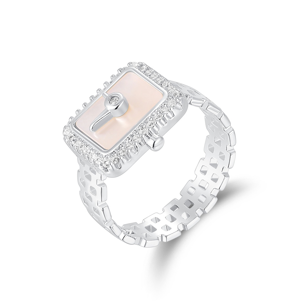 Vintage Watch Face Design Adjustable Brass Ring