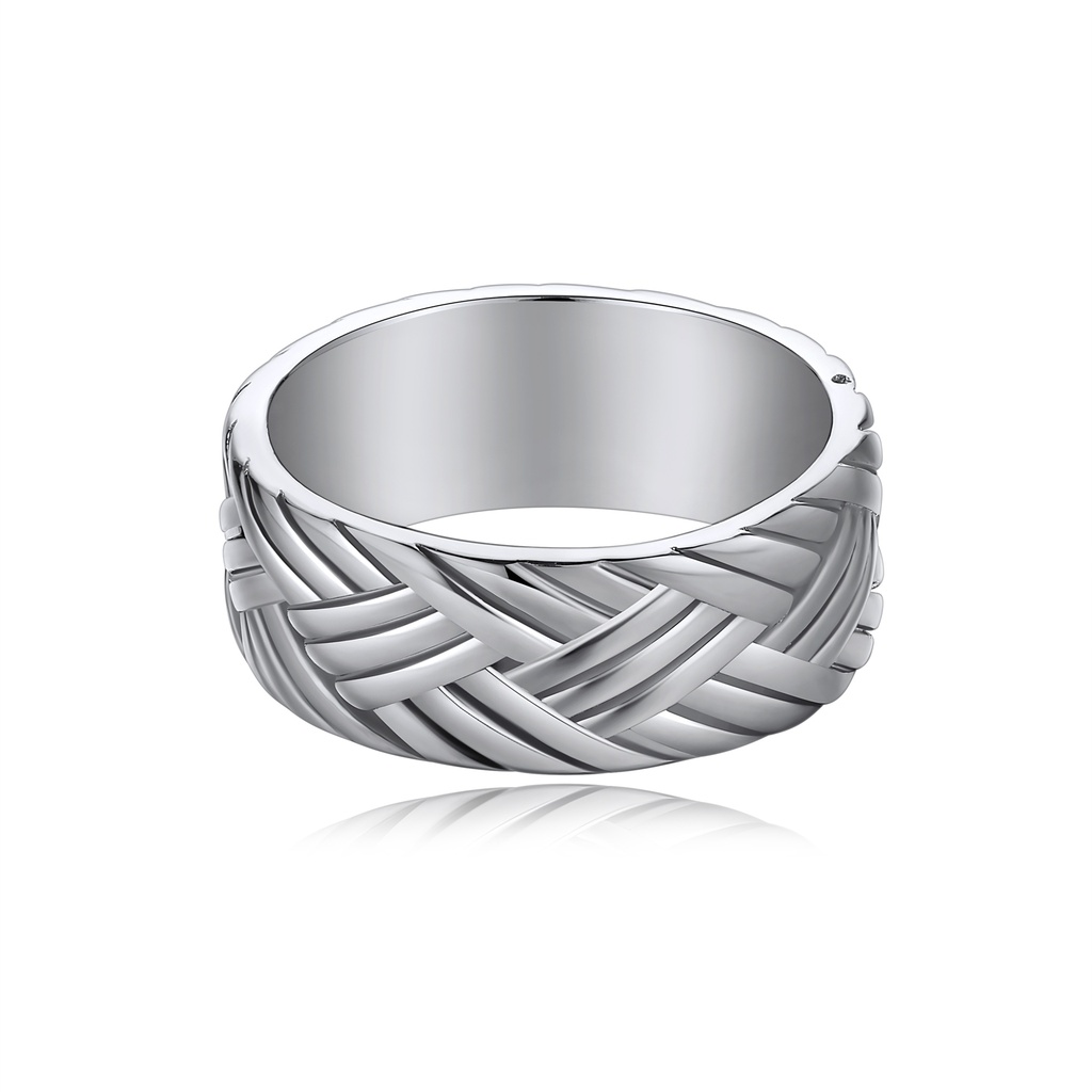 Wide Braided Stainless Steel Ring for Men and Women