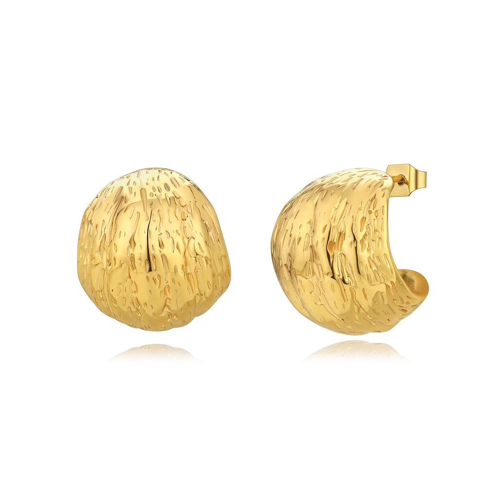 Woven Basket-Inspired Gold-Tone Chunky Hoop Earrings