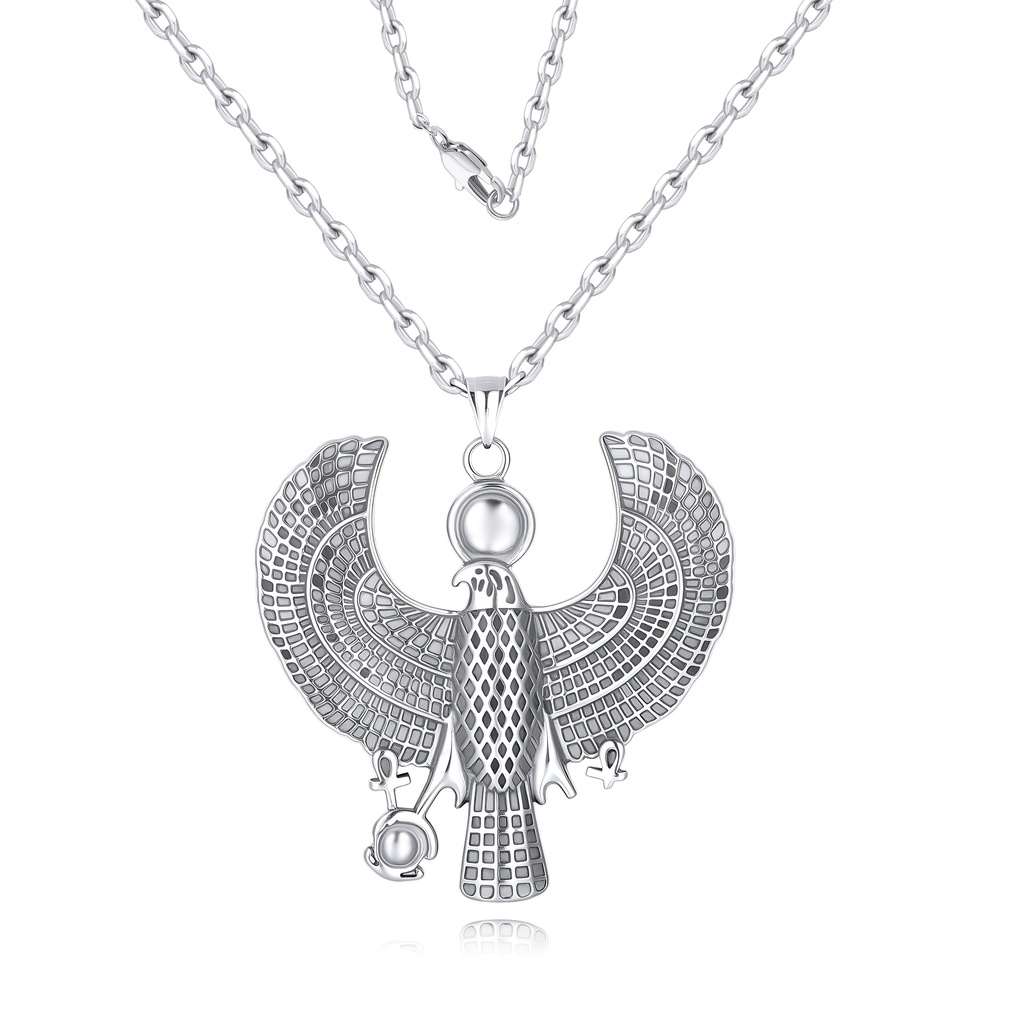 Ancient Egyptian Horus Falcon Stainless Steel Pendant Necklace Jewelry