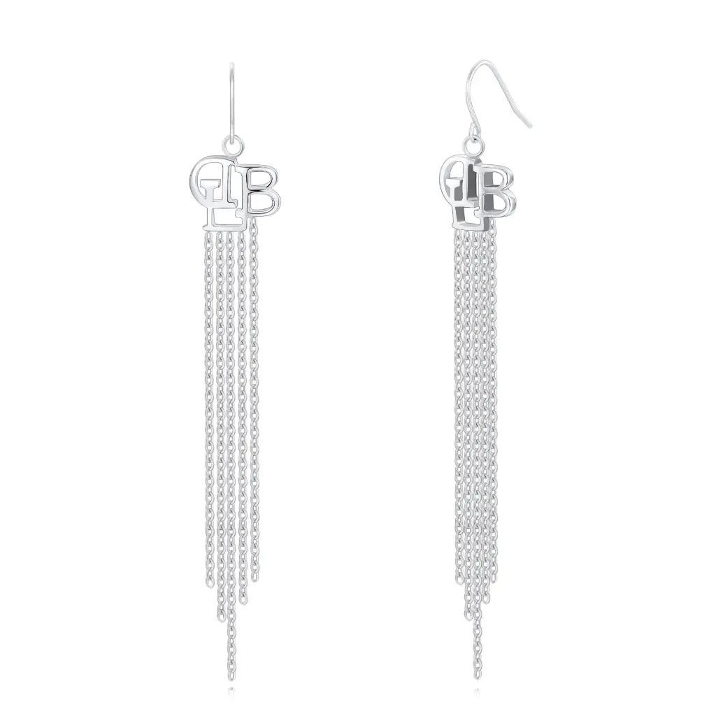 Premium 925 Sterling Silver Custom Monogram Chain Tassel Dangle Earrings - Elegant Personalized Statement Jewelry（DJ01E0351）