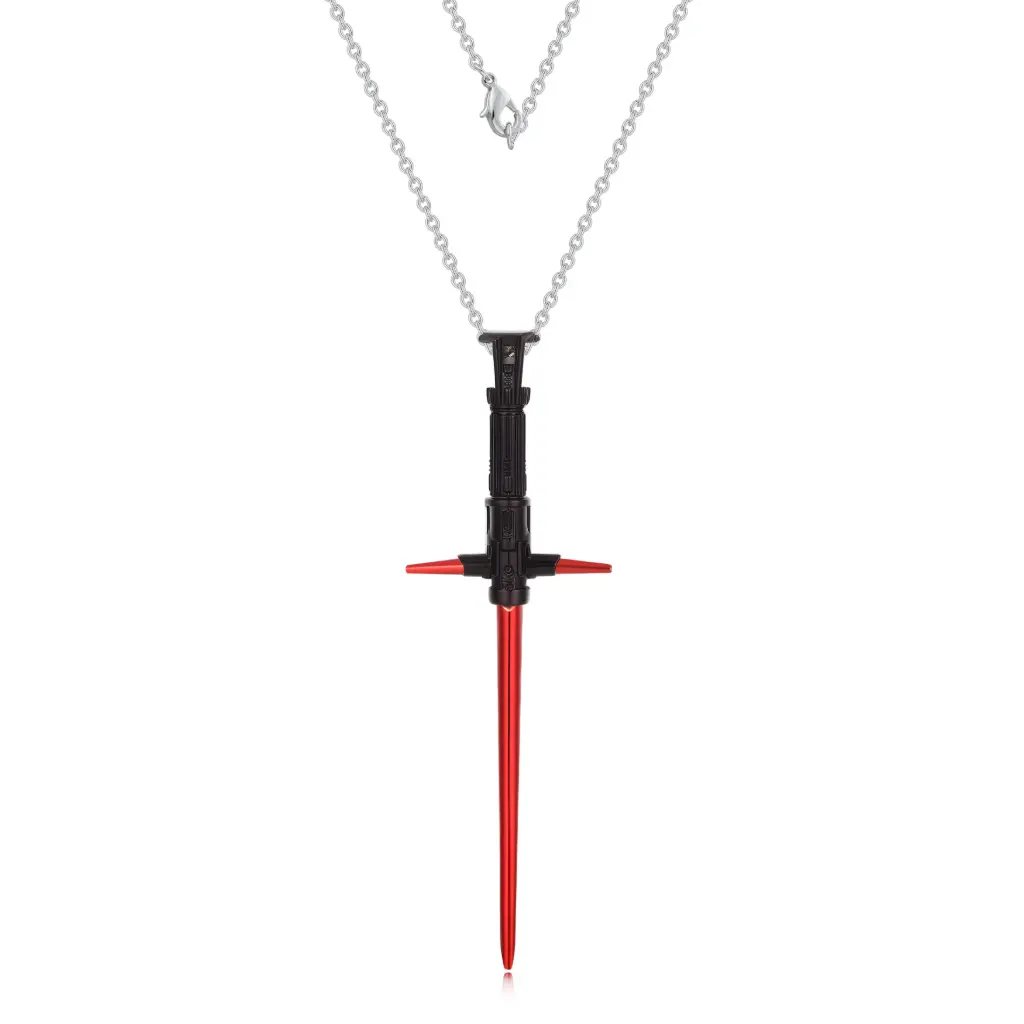 Premium Sci-Fi Inspired Crossguard Saber Pendant Necklace – Statement Fan-Themed Jewelry(DJ01N0249)