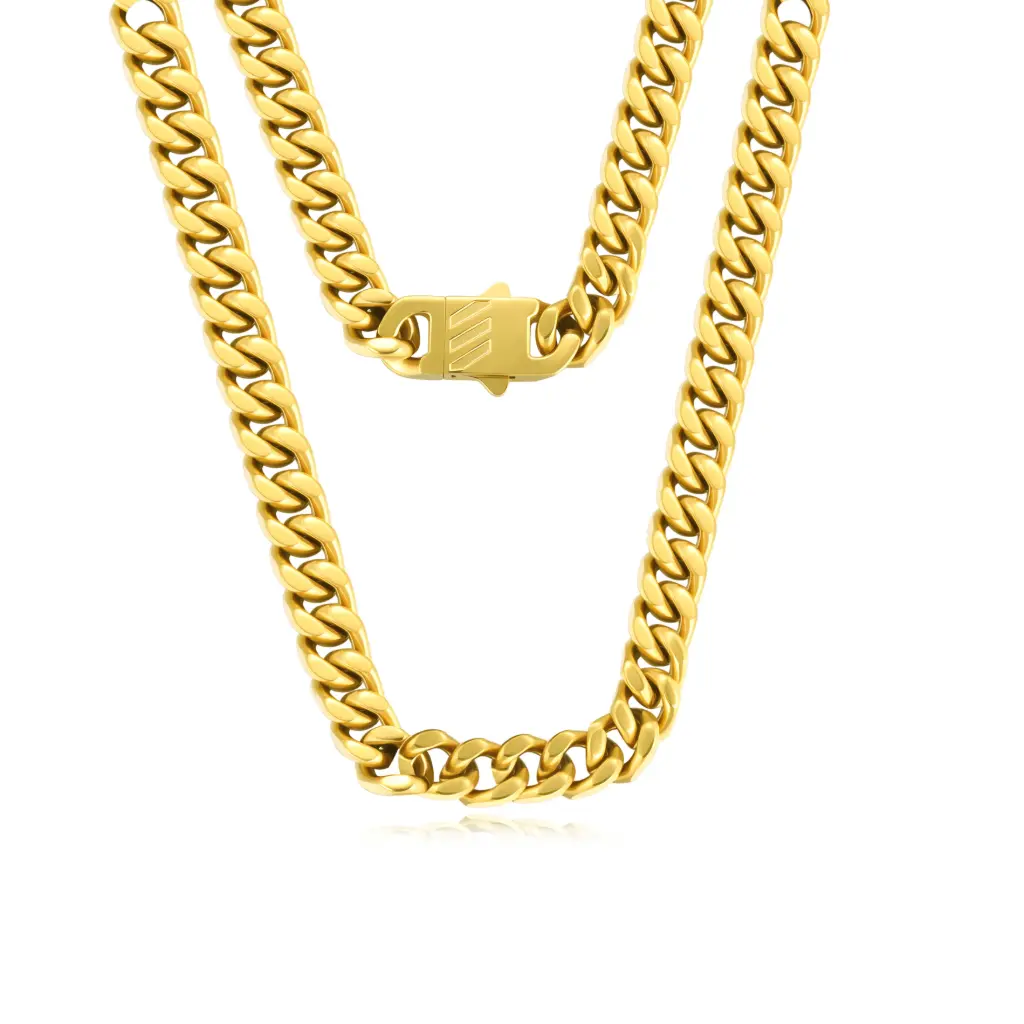 Classic Gold-Tone Curb Chain Necklace – Modern International Style DJ01N0307