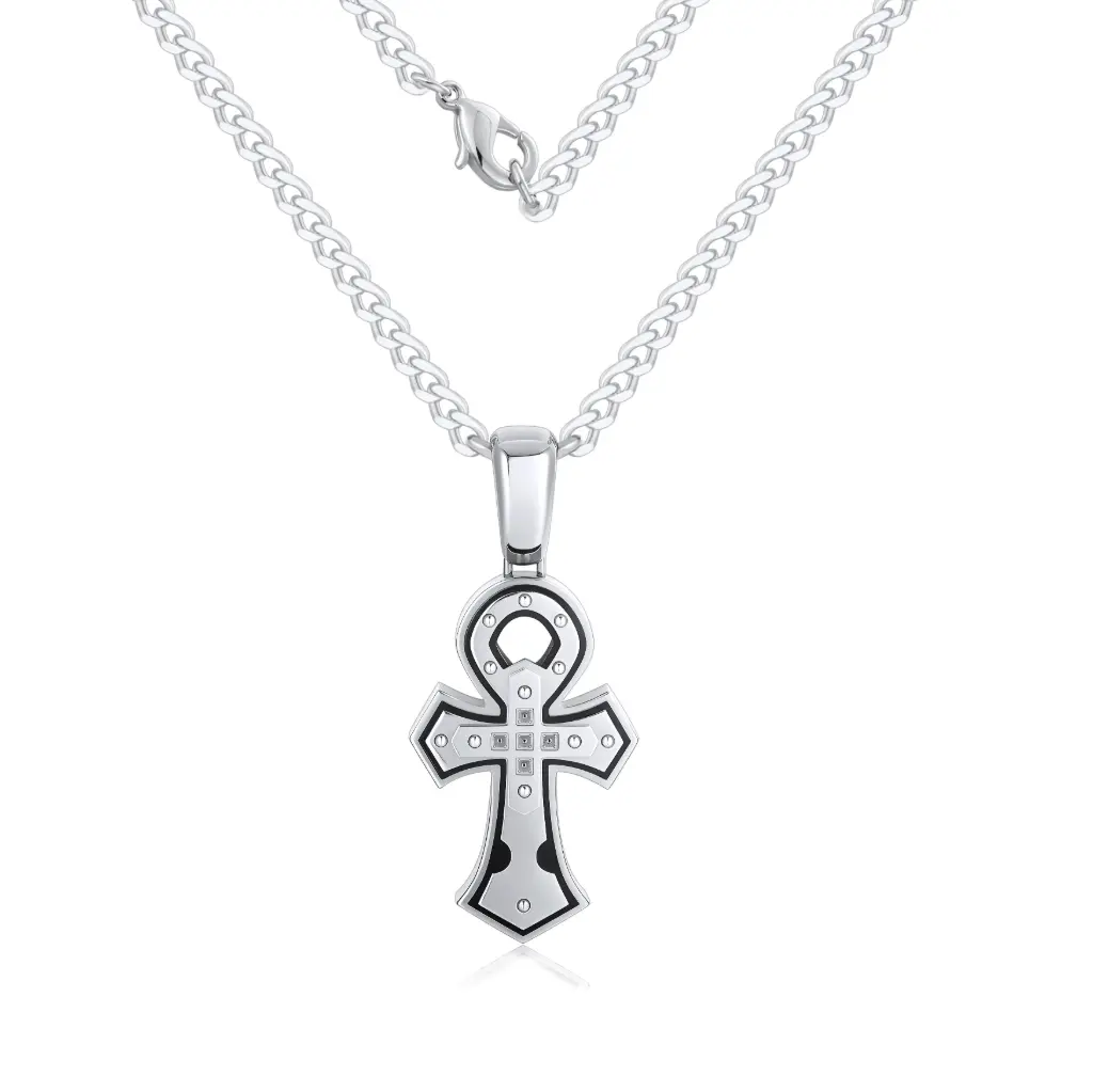 Modern Ankh Cross Pendant Necklace – Premium Sterling Silver DJ01N0311