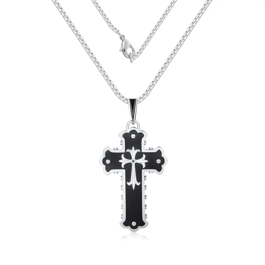 Classic Ornate Cross Pendant Necklace – Premium Sterling Silver DJ01N0317