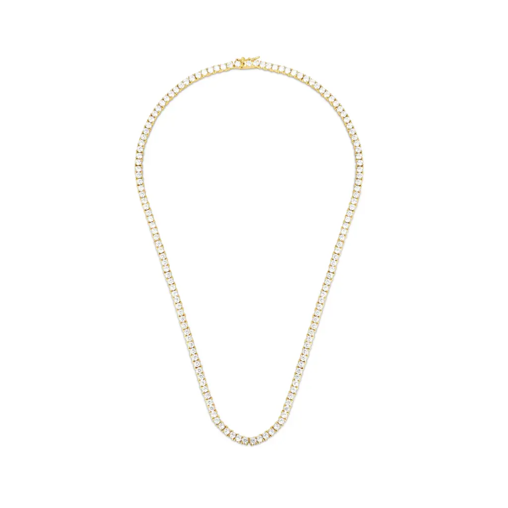 Classic Gold-Tone Tennis Necklace – Premium Cubic Zirconia Chain  DJ01N0329