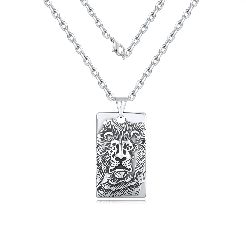 Bold Lion Head Emblem Pendant – Premium Masculine Jewelry DJ01N0352