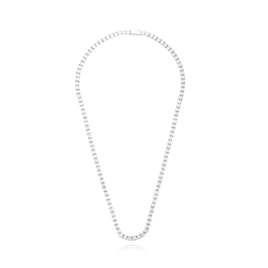 Tennis Necklace, CZ Diamond Tennis Chain, Silver Tennis Necklace. DJ01N0371