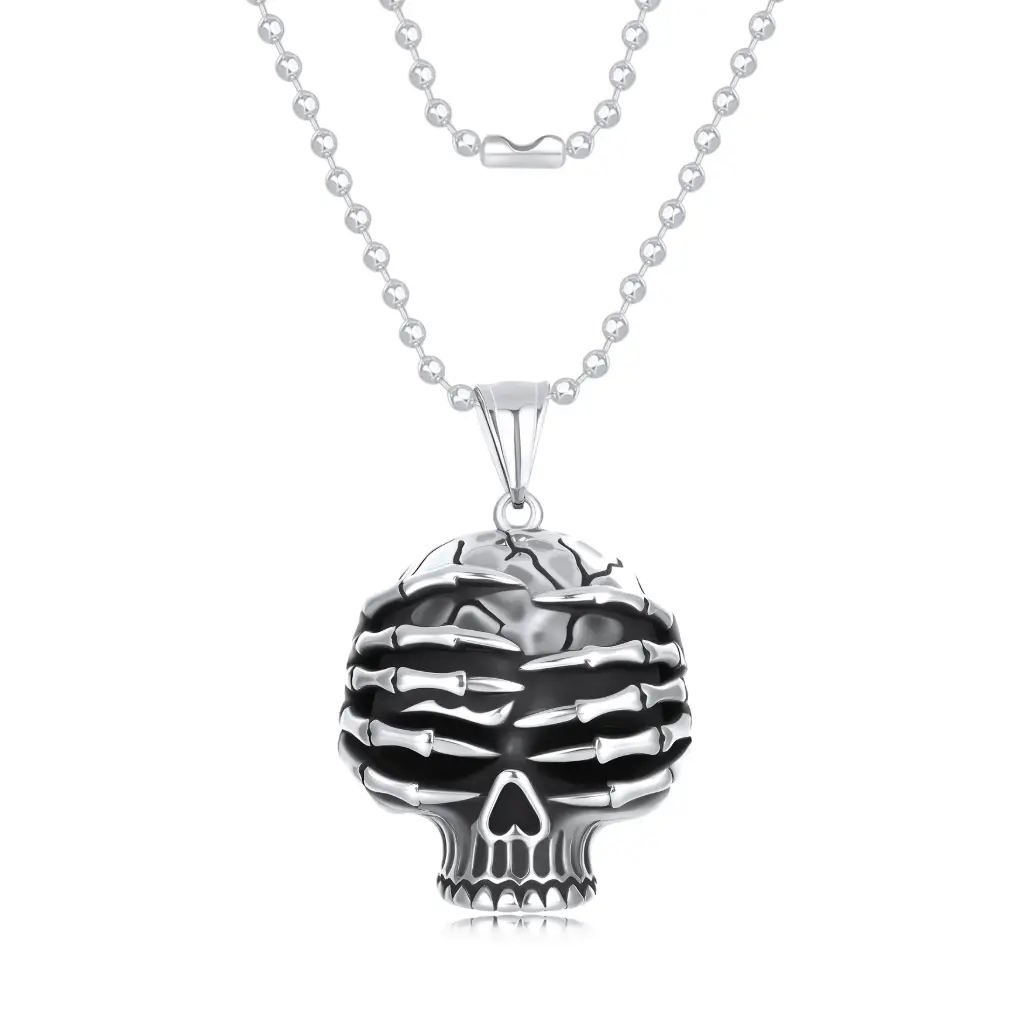 925 Sterling Silver Skull Pendant Necklace | Premium Custom Jewelry Manufacturer | Jinyi Jewelry DJ01N0383