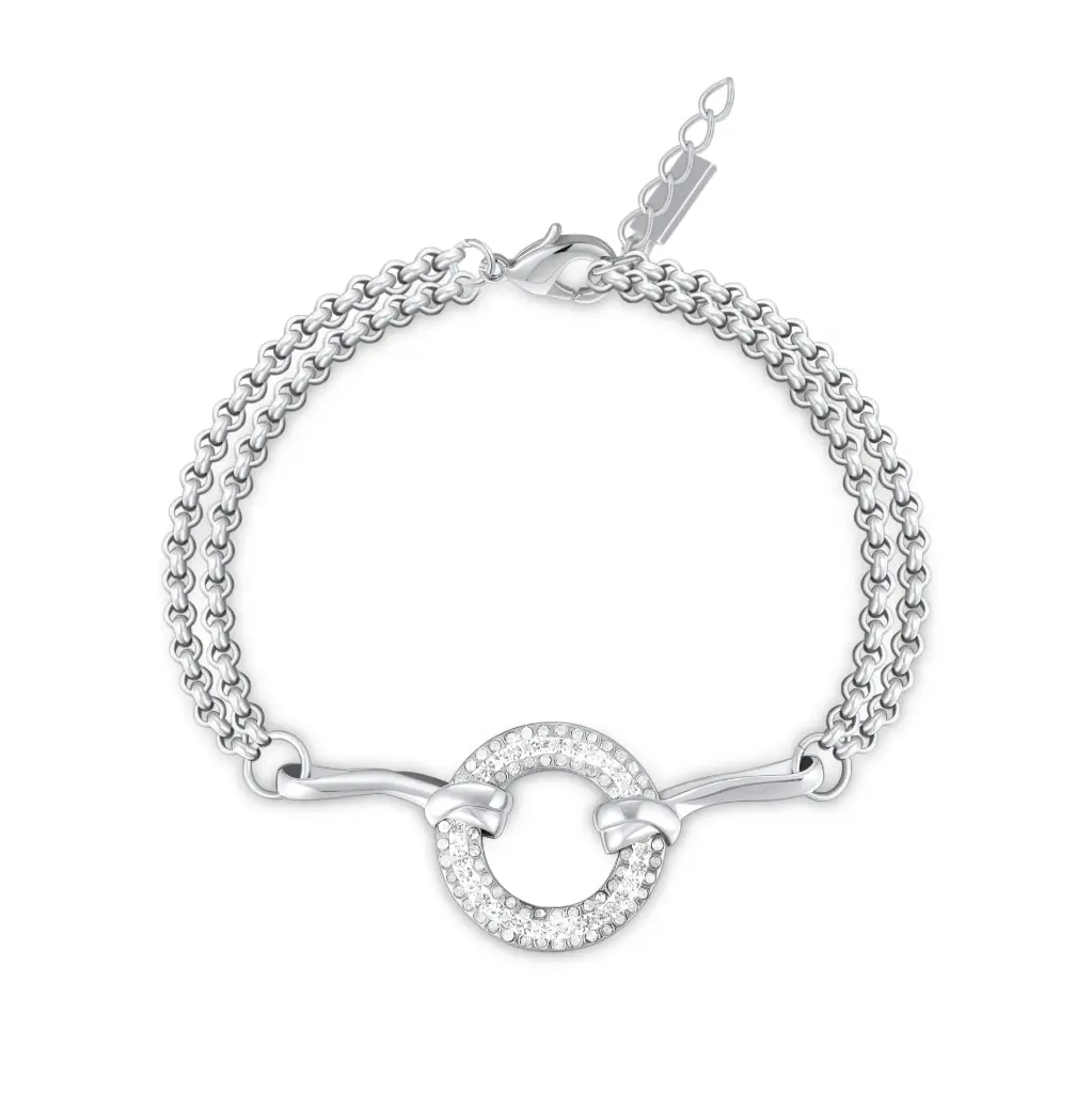 Elegant Crystal Circle Link Bracelet | Premium 925 Silver Jewelry Manufacturer | Jinyi Jewelry  DJ01B0379