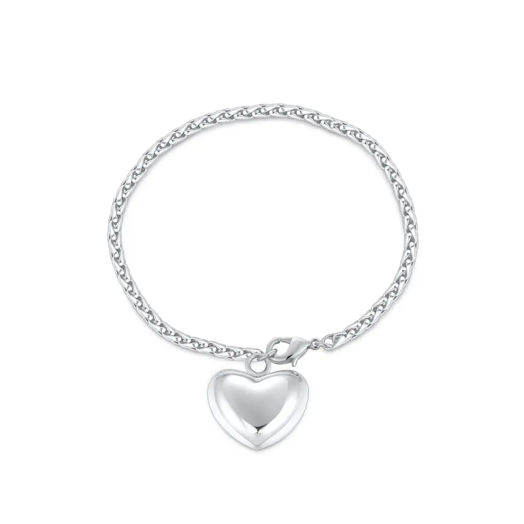 Classic Heart Charm Bracelet | Premium 925 Silver Jewelry Manufacturer | Jinyi Jewelry DJ01B0385