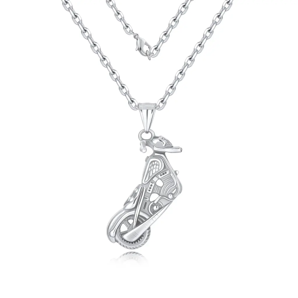 Premium Motorcycle Pendant Necklace | Custom 925 Silver Jewelry Manufacturer | Jinyi Jewelry DJ01N0387
