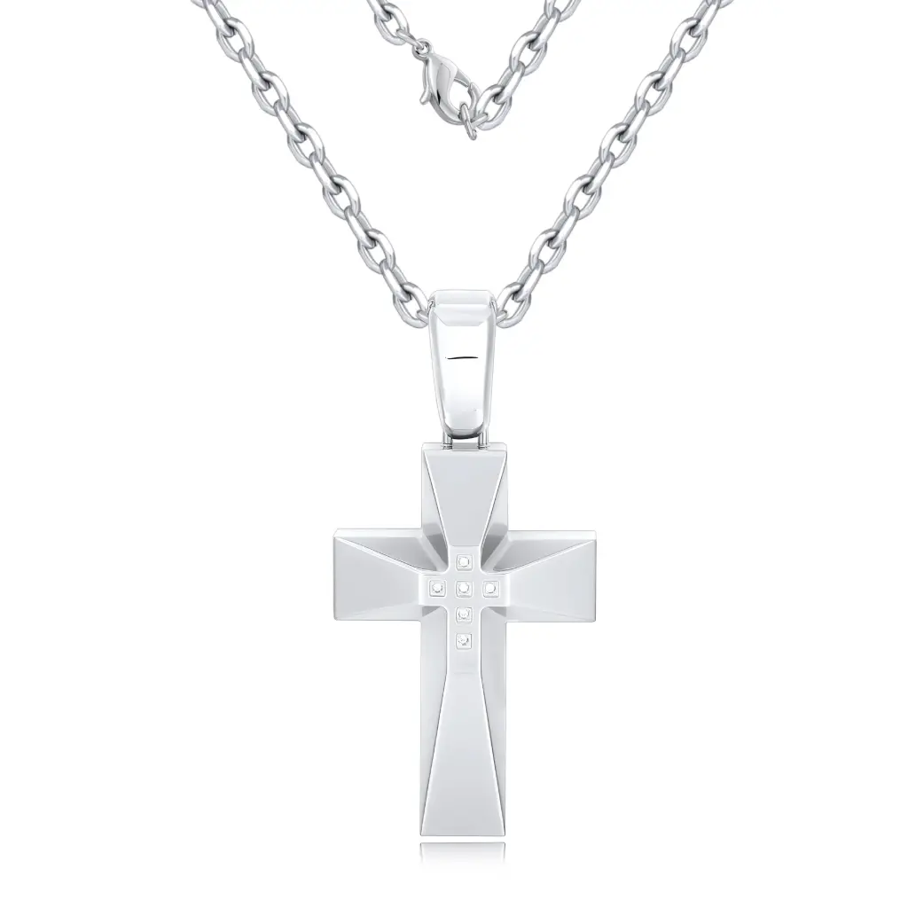 Premium Geometric Cross Pendant Necklace | Custom 925 Silver Jewelry Manufacturer | Jinyi Jewelry DJ01N0392
