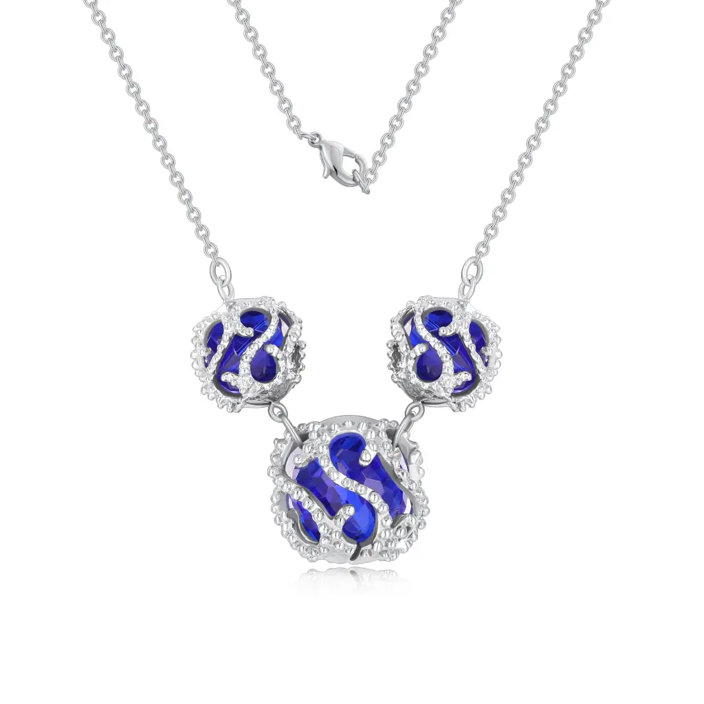 Premium Blue Crystal Ornate Necklace | Jinyi Jewelry DJ01N0442