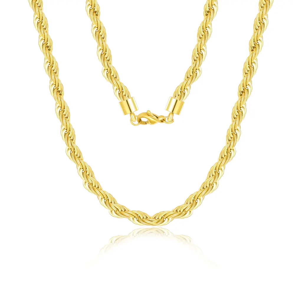 Premium Gold-Plated Rope Chain Necklace | Custom Jewelry Manufacturer | Jinyi Jewelry DJ01N0446