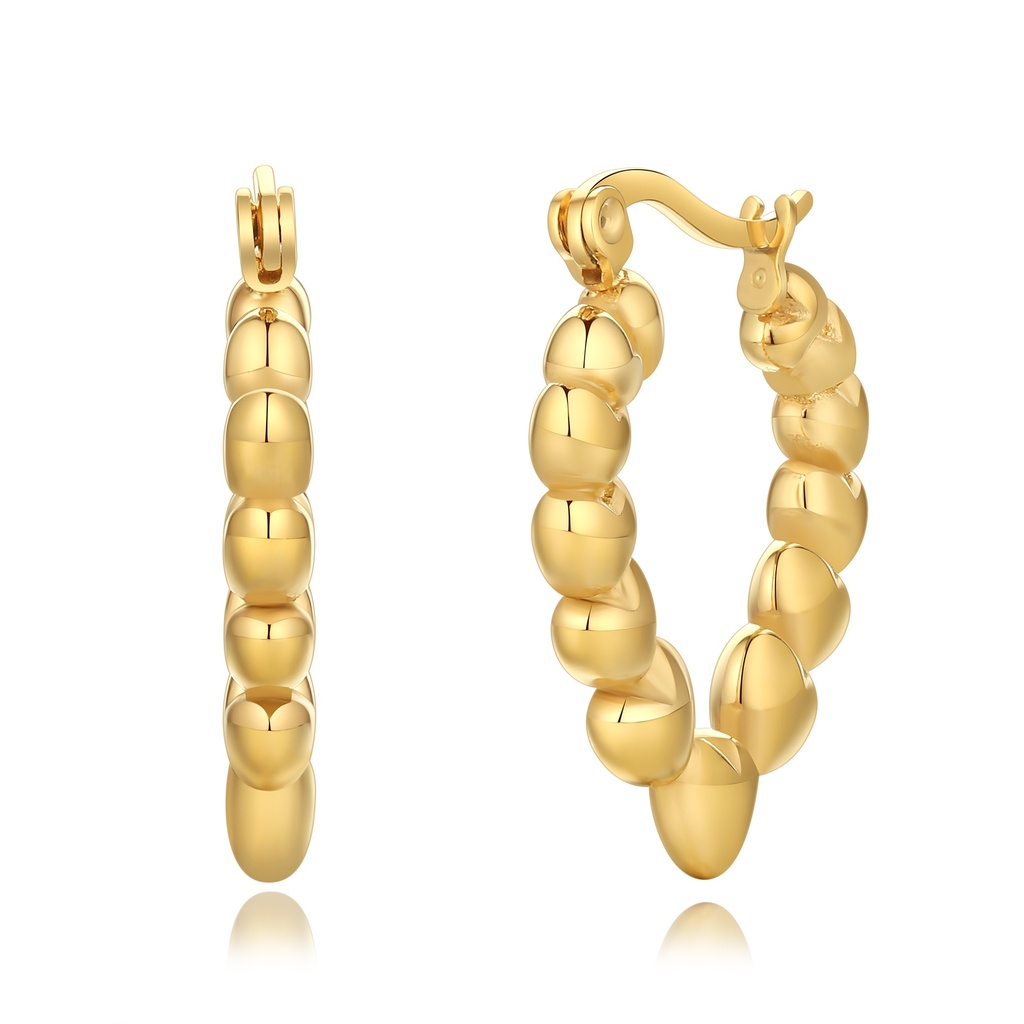 Chunky Gold Stainless Steel Oval Hoop Earrings for Women
