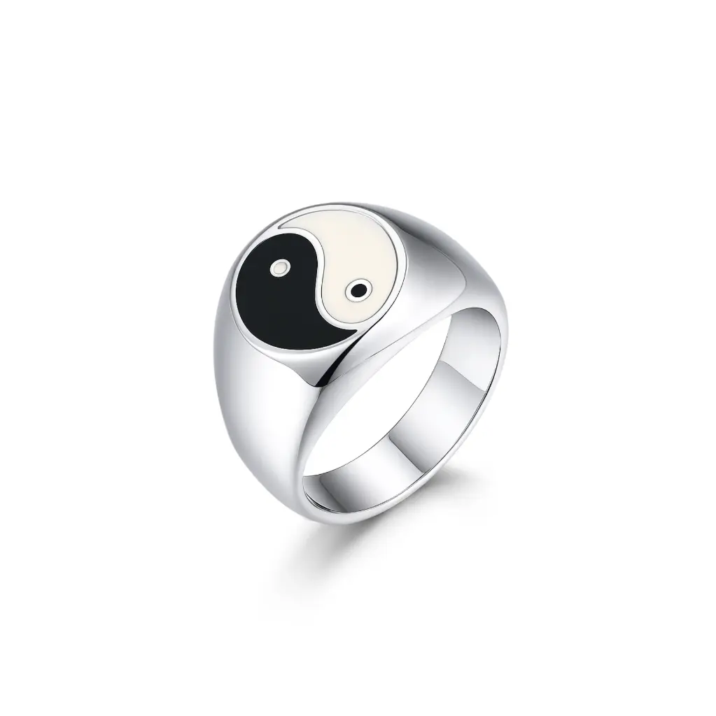 Premium Yin Yang Enamel Ring | Custom 925 Silver Jewelry Manufacturer | Jinyi Jewelry DJ01R0131