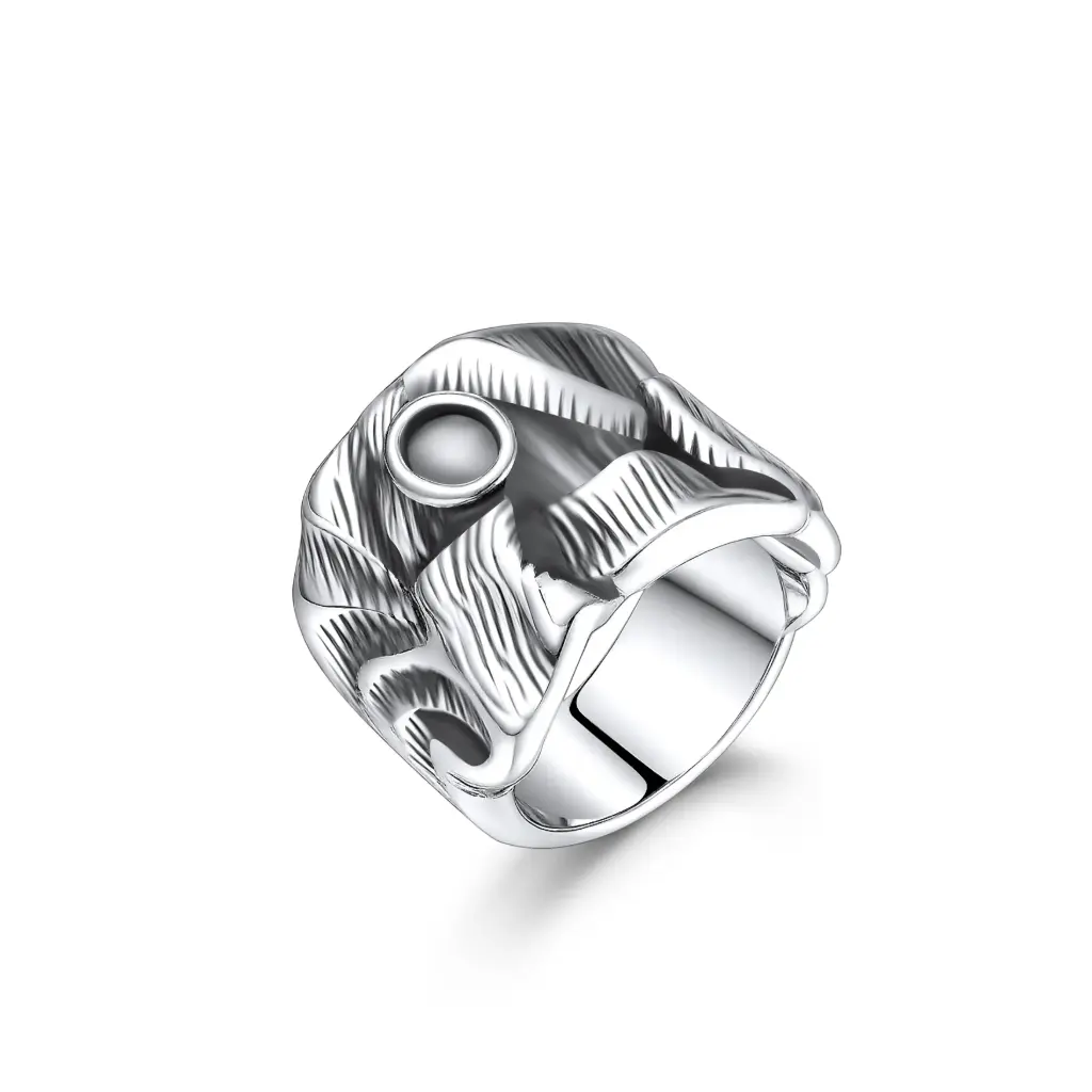 Premium Textured Statement Ring   Custom Jewelry Manufacturer Jinyi Jewelry DJ01R0133